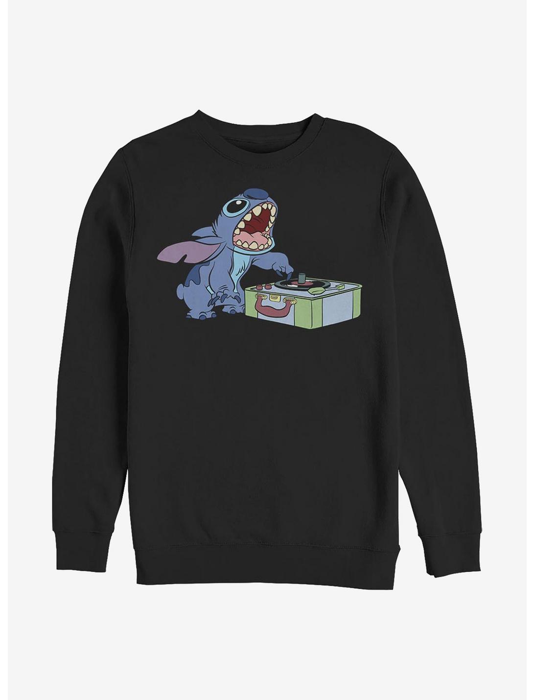 Disney Lilo & Stitch D.J. Stitch Crew Sweatshirt, BLACK, hi-res