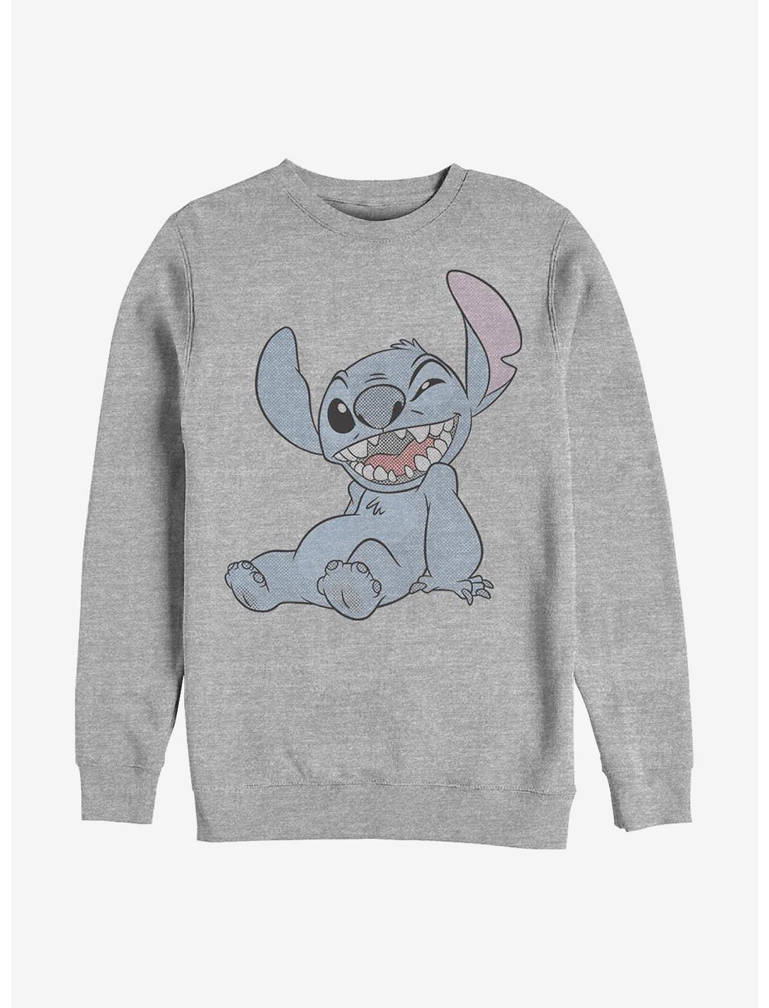 Disney Lilo & Stitch Halftone Stitch Crew Sweatshirt, ATH HTR, hi-res