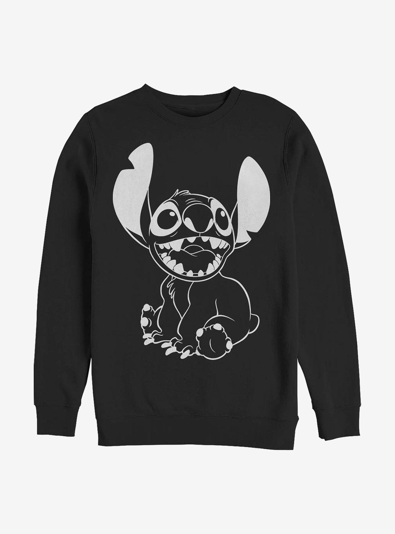 Disney Lilo & Stitch Outline Stitch Crew Sweatshirt, BLACK, hi-res