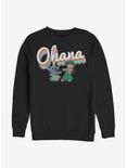 Disney Lilo & Stitch Rainbow Ohana Crew Sweatshirt, BLACK, hi-res