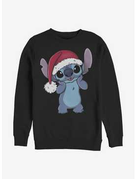 Disney Lilo & Stitch Santa Hat Crew Sweatshirt, , hi-res