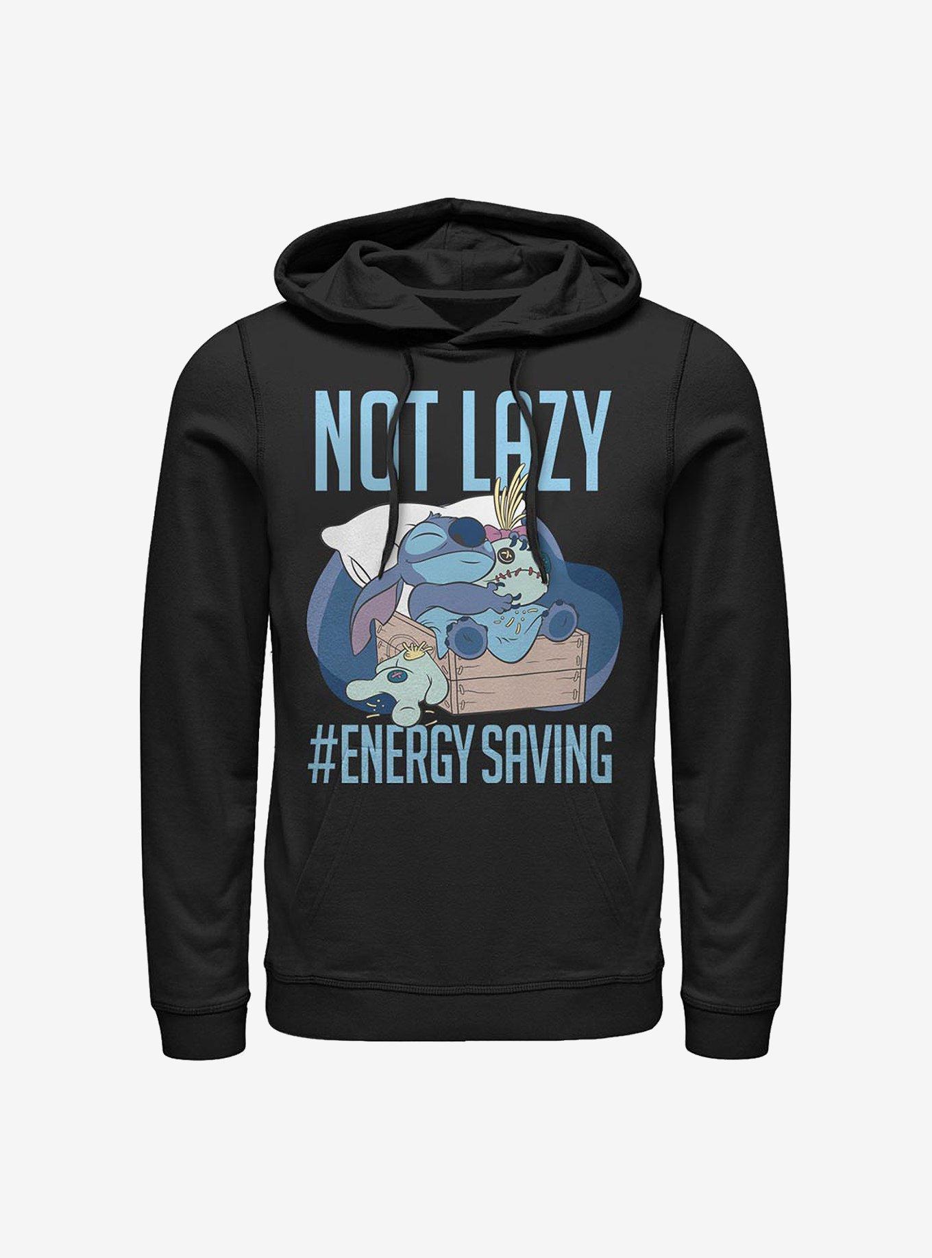 Disney Lilo & Stitch Lazy Energy Hoodie, BLACK, hi-res
