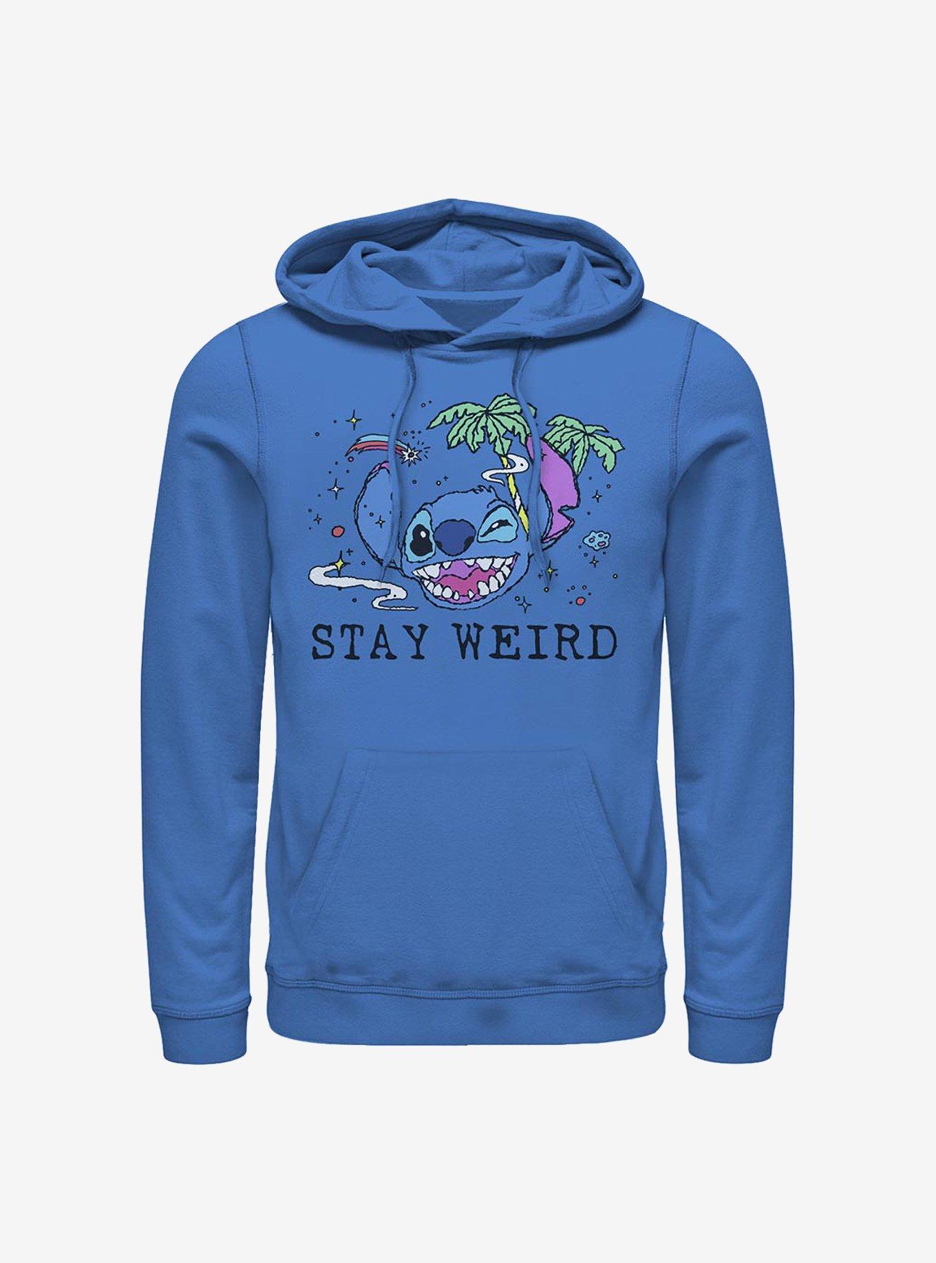 Disney Girls Lilo & Stitch Stay Weird Print Hoodie - Blue