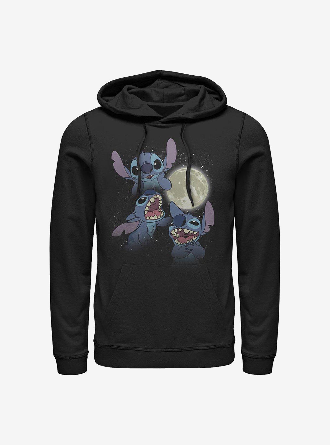 Disney Lilo & Stitch Three Stitch Moon Hoodie, BLACK, hi-res