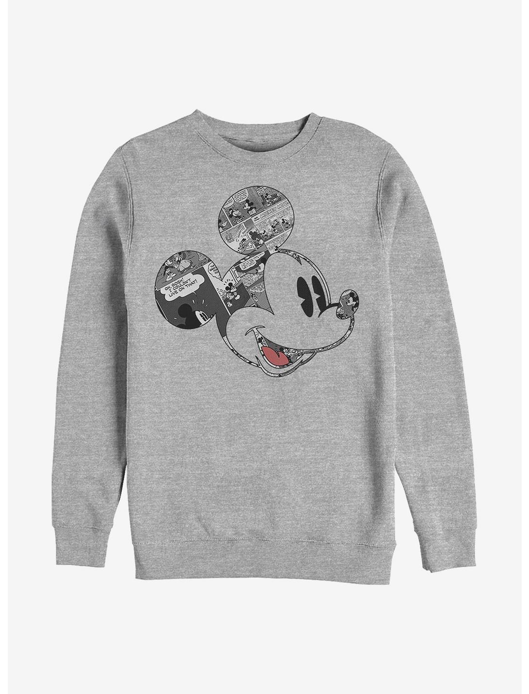 Disney Mickey Mouse Comic Mouse Crew Sweatshirt, ATH HTR, hi-res