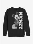 Disney Mickey Mouse Mickey Lean Crew Sweatshirt, BLACK, hi-res