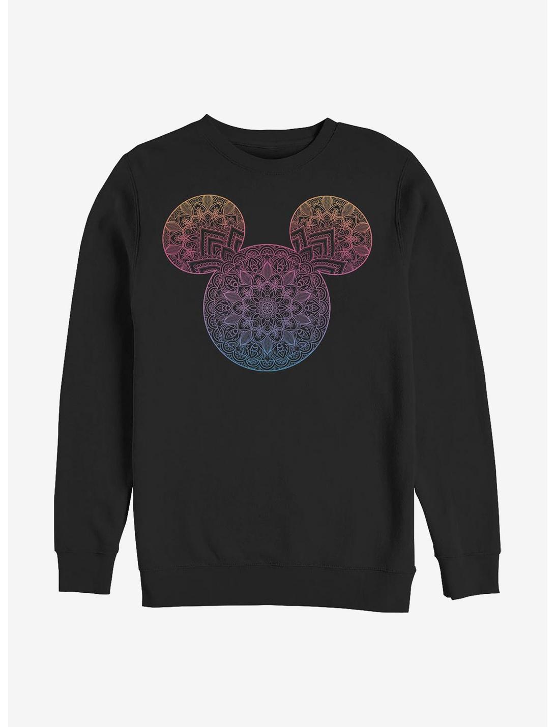 Disney Mickey Mouse Mickey Mandala Fill Crew Sweatshirt, BLACK, hi-res