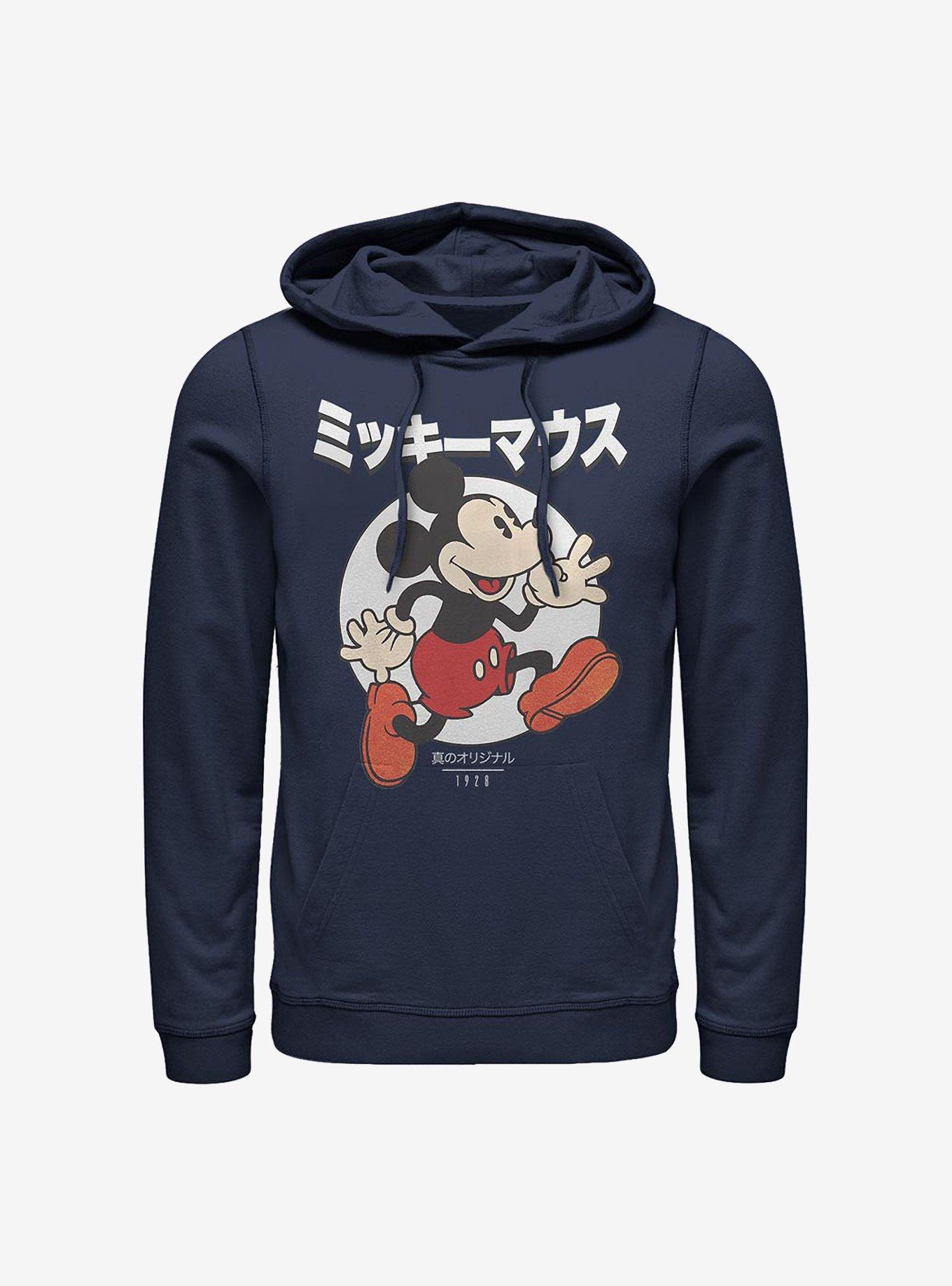 Disney Mickey Mouse Japanese Text Comic Hoodie, NAVY, hi-res