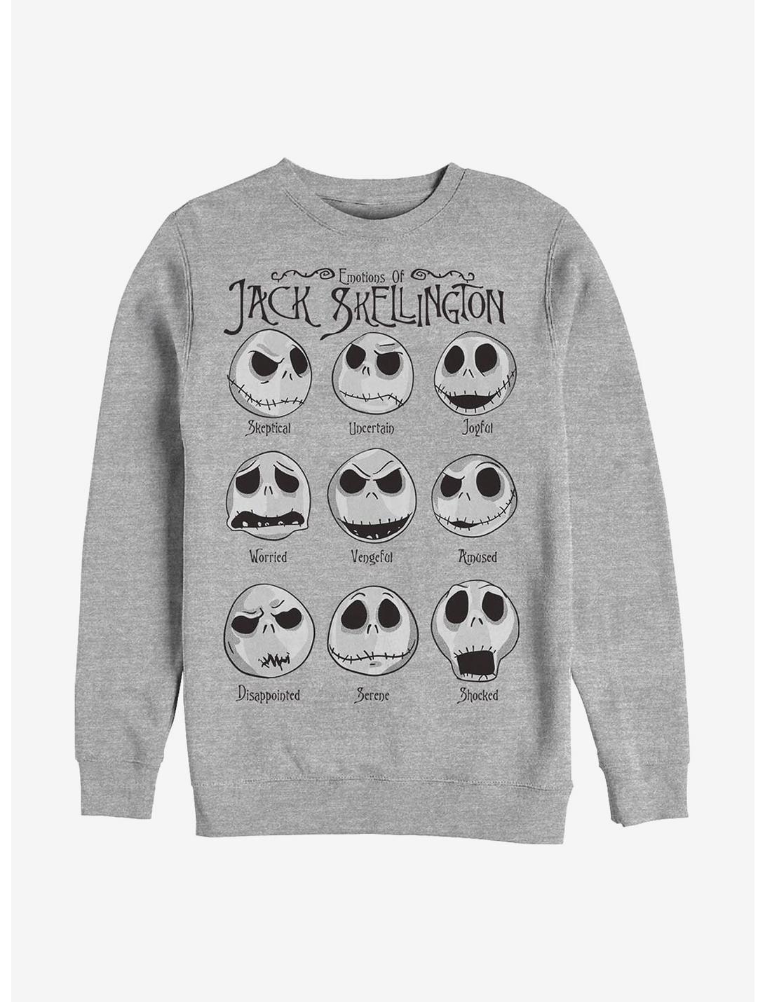 Disney The Nightmare Before Christmas Jack Emotions Crew Sweatshirt, ATH HTR, hi-res