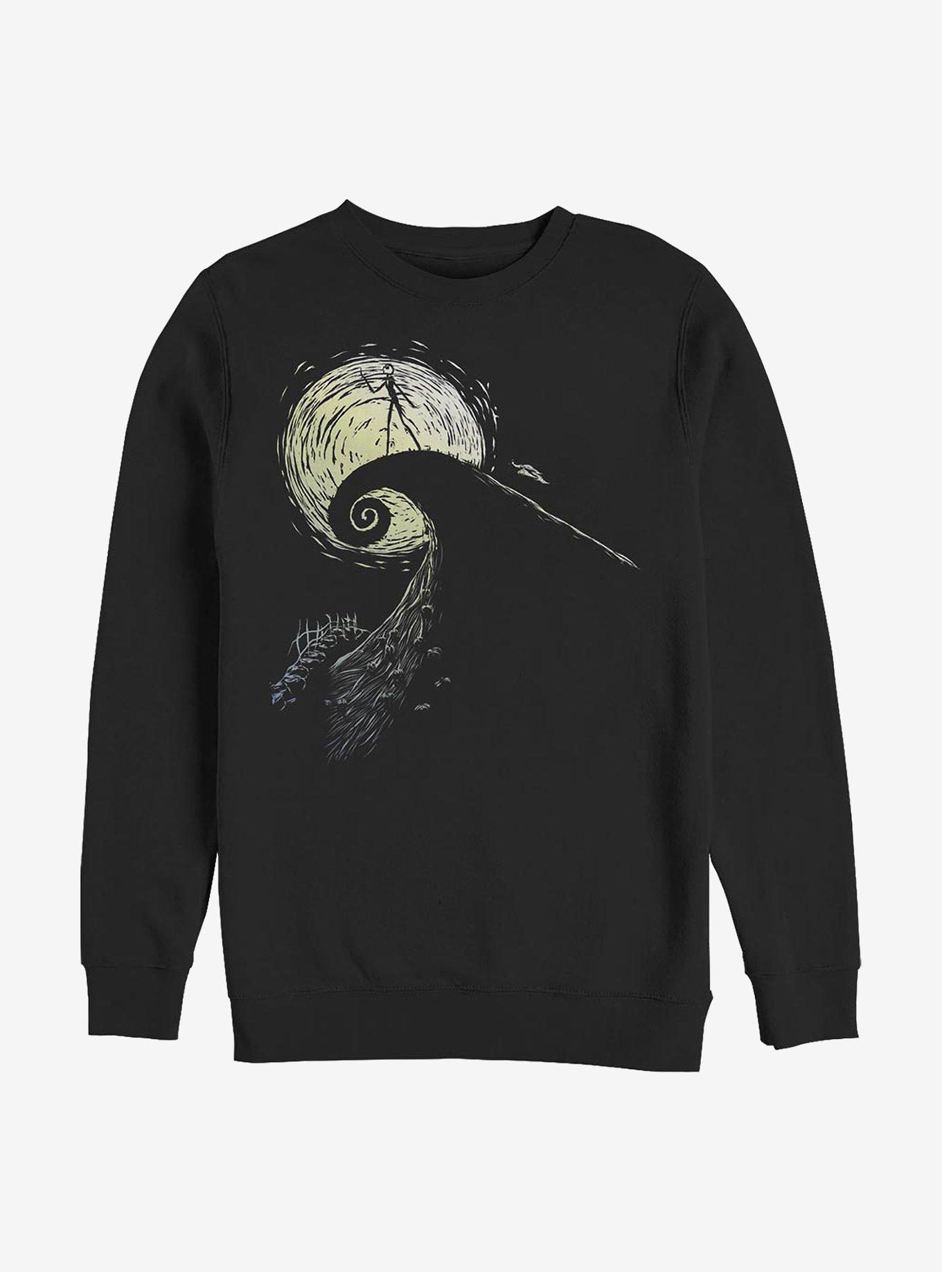 Disney The Nightmare Before Christmas Spiral Hill Jack Crew Sweatshirt, BLACK, hi-res