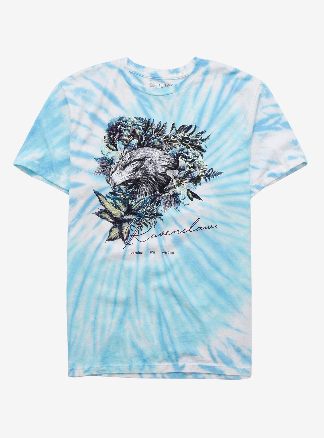 Harry Potter Ravenclaw Sketch Tie-Dye Boyfriend Fit Girls T-Shirt, MULTI, hi-res