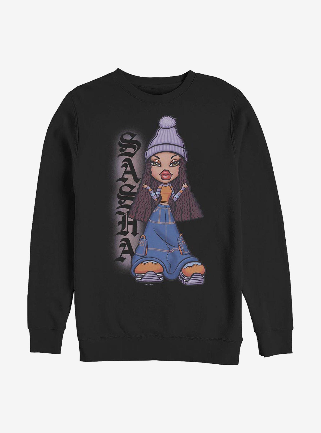 Bratz Sasha Fierce Pose Crew Sweatshirt, BLACK, hi-res