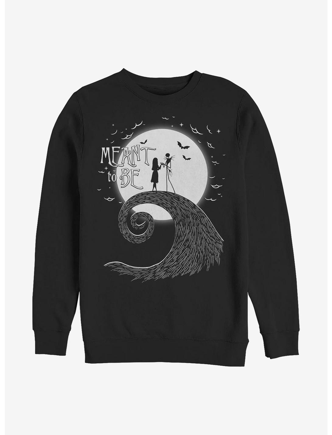 The Nightmare Before Christmas Jack & Sally Meant To Be Sweatshirt, BLACK, hi-res