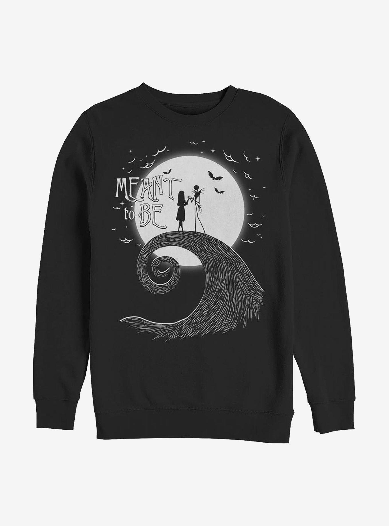 The Nightmare Before Christmas Jack & Sally Meant To Be Sweatshirt, BLACK, hi-res