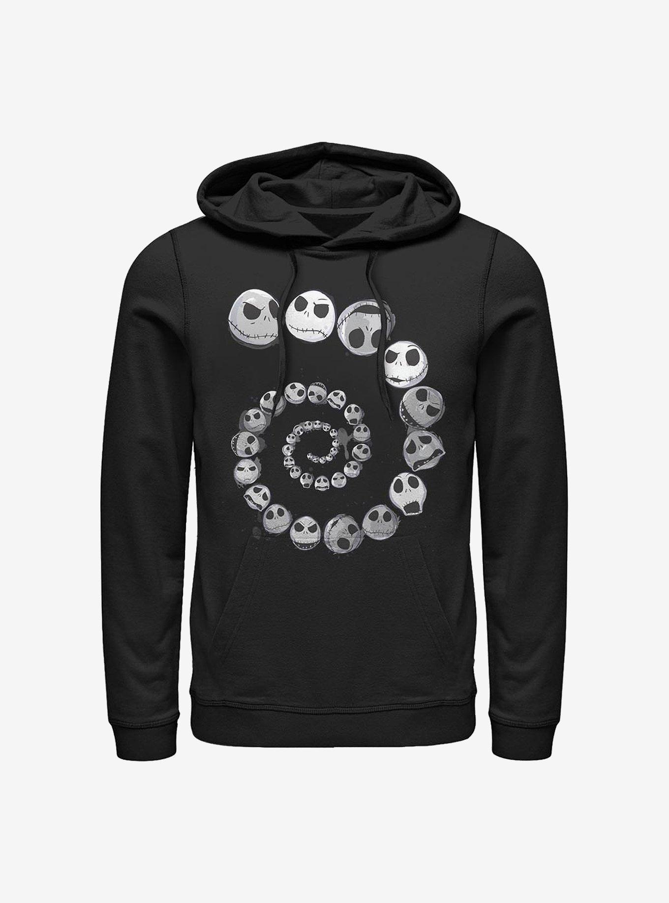 Disney The Nightmare Before Christmas Jack Emotions Spiral Hoodie, BLACK, hi-res