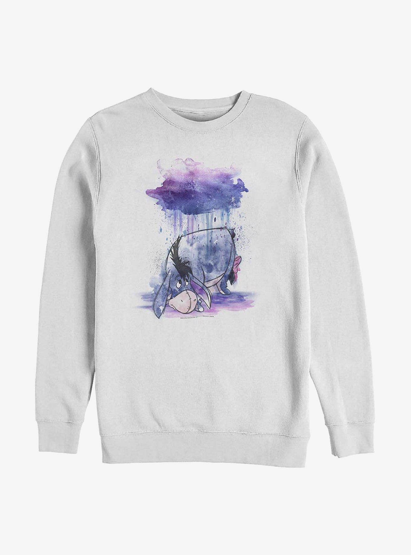 Disney Winnie The Pooh Watercolor Eeyore Crew Sweatshirt, WHITE, hi-res