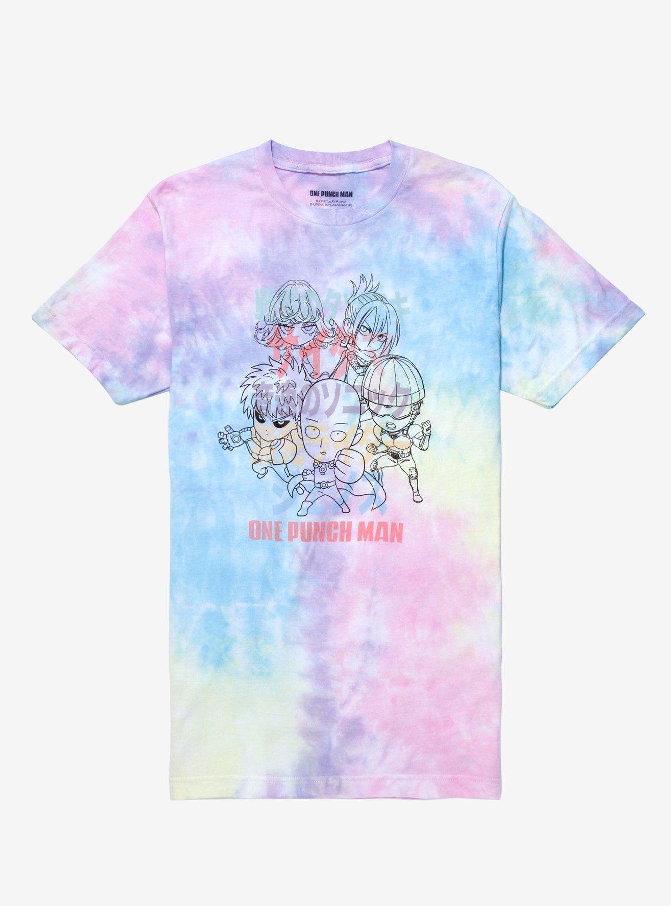 One-Punch Man Chibi Characters Tie-Dye Women's T-Shirt - BoxLunch Exclusive, TIE DYE, hi-res