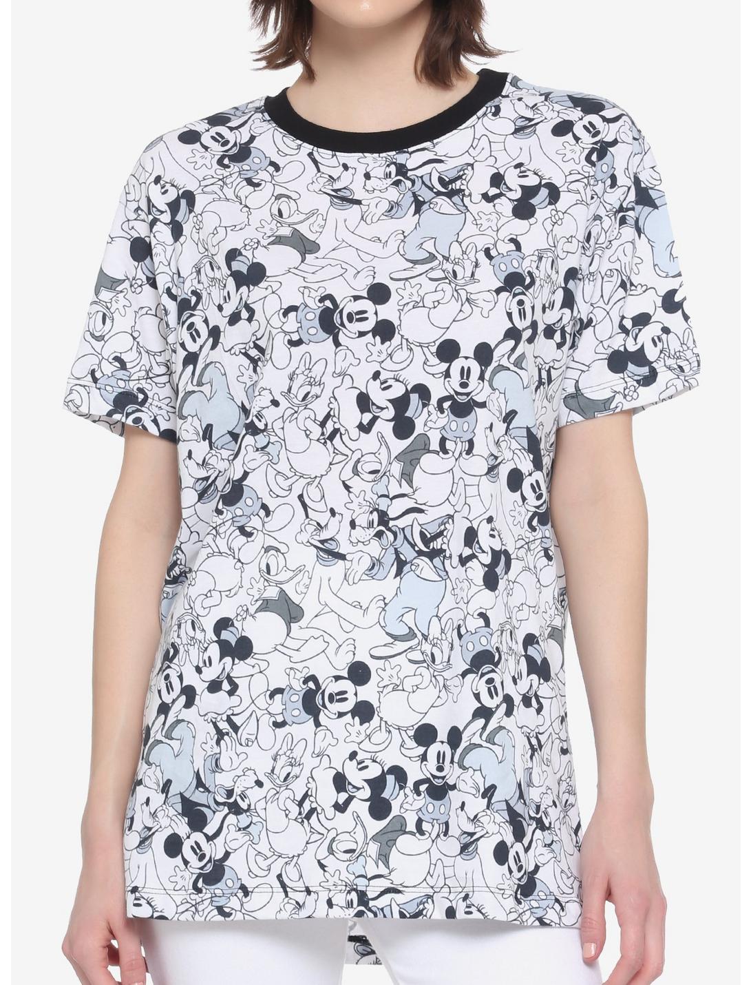 Disney The Sensational Six Black & White Oversized Girls T-Shirt, BLACK, hi-res