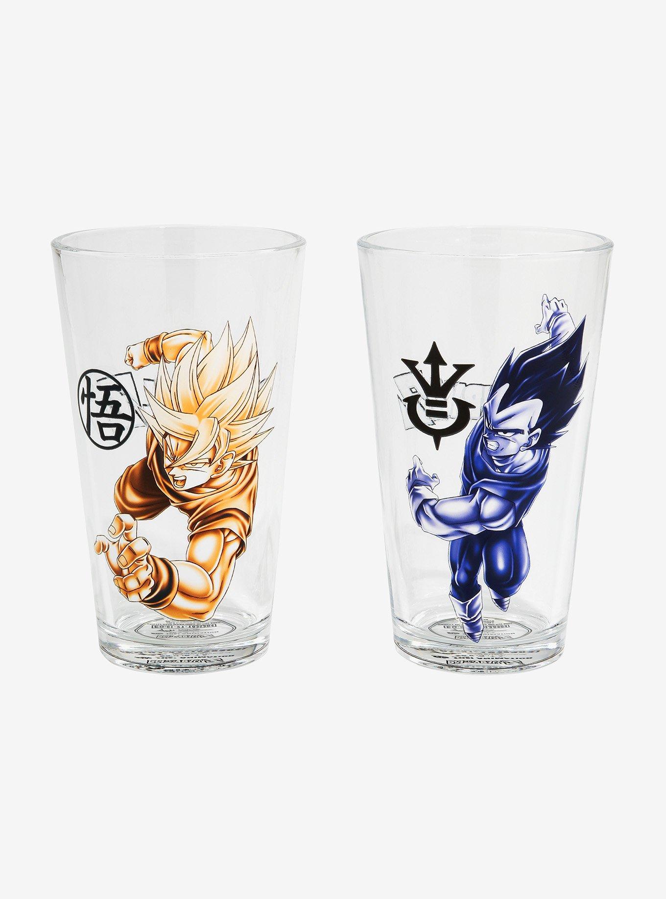 Dragon Ball Z Goku & Vegeta Monochrome Pint Glass Set | BoxLunch