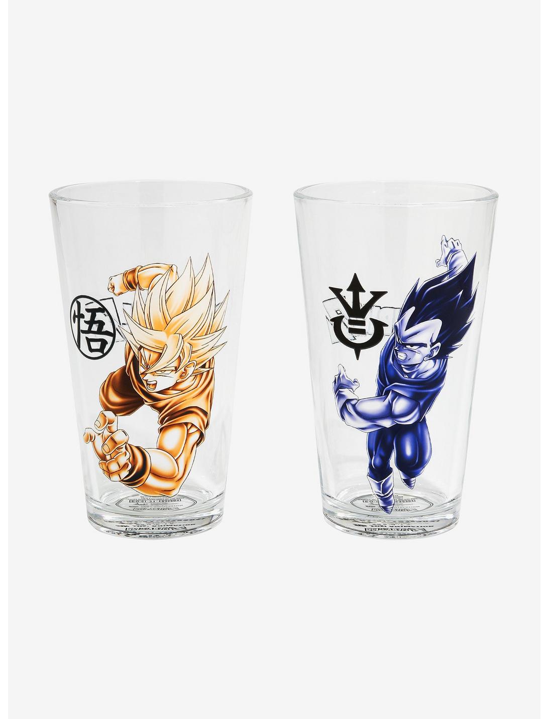 Dragon Ball Z Goku & Vegeta Monochrome Pint Glass Set, , hi-res