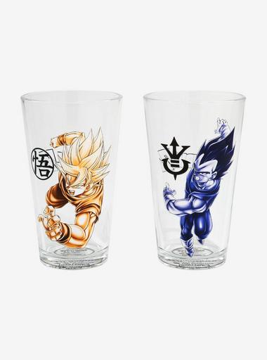 Dragon Ball Z Goku & Vegeta Monochrome Pint Glass Set | BoxLunch
