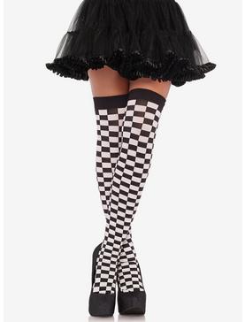 Checkered Stockings Black/White, , hi-res