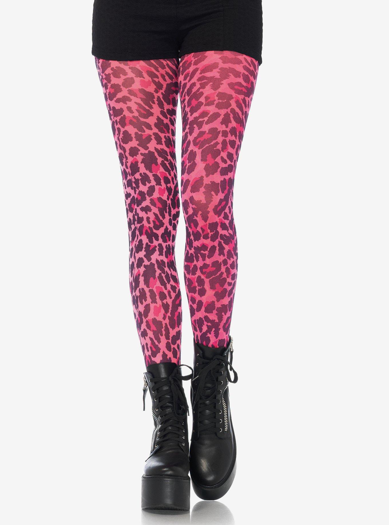 Neon Leopard Opaque Tights, , hi-res