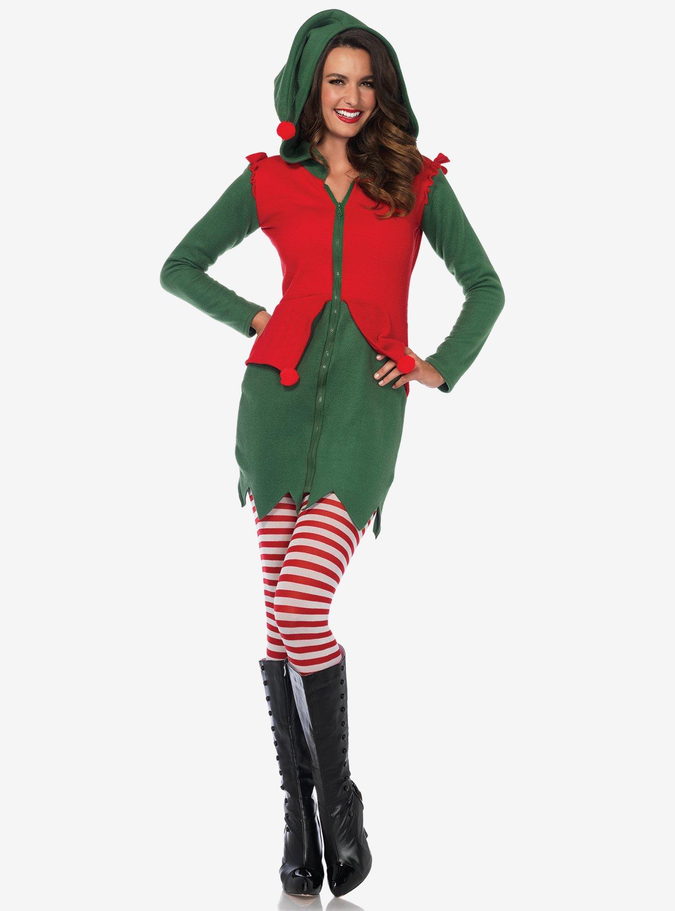 Cozy Elf Dress, RED, hi-res