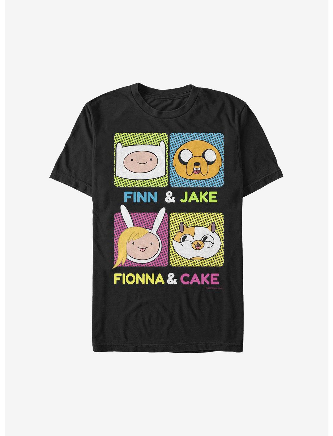Adventure Time Finn Fionna Cake Jake T-Shirt, BLACK, hi-res
