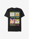 Plus Size Adventure Time Finn Fionna Cake Jake T-Shirt, BLACK, hi-res