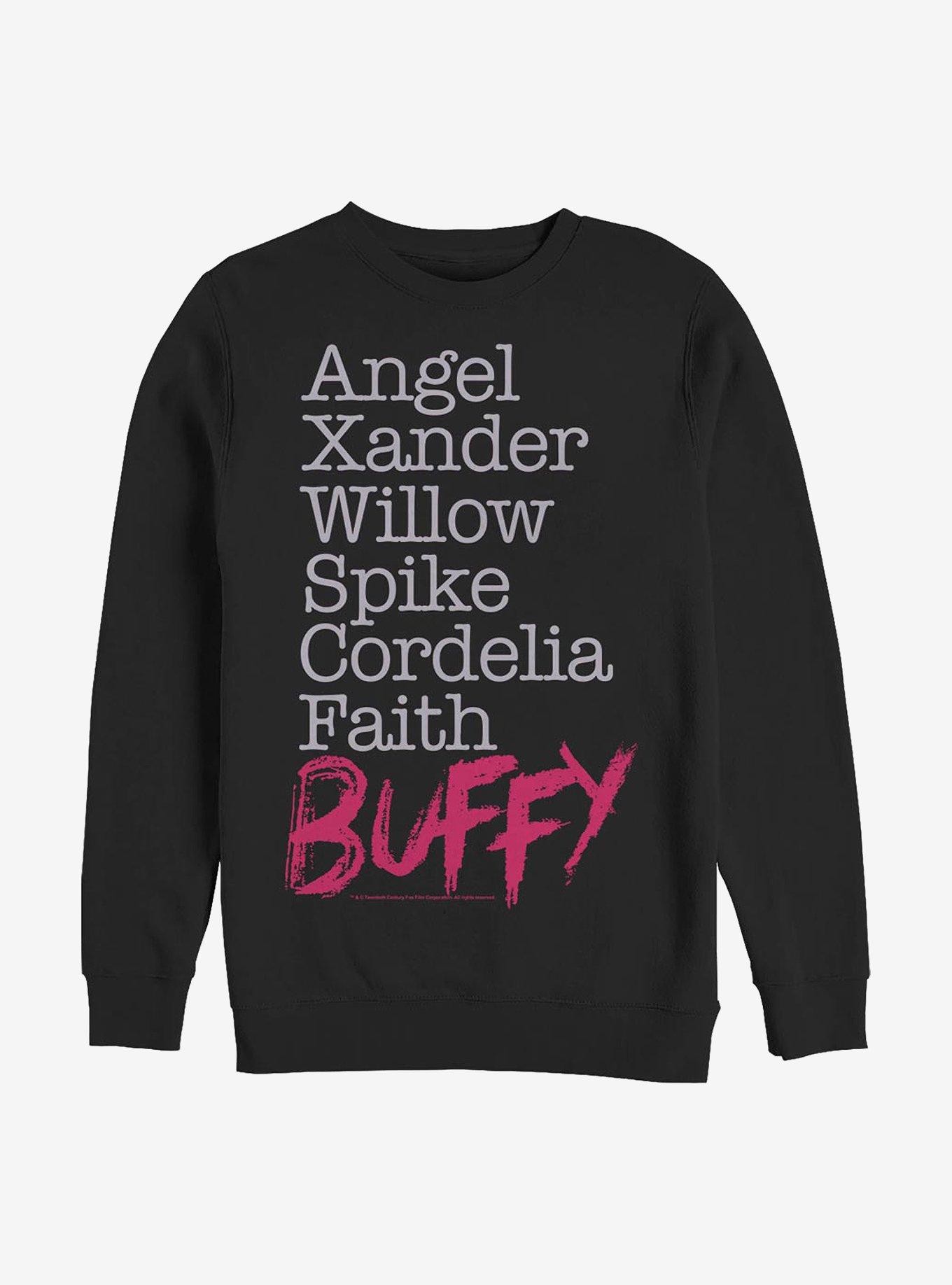 Buffy The Vampire Slayer Namestack Crew Sweatshirt, BLACK, hi-res