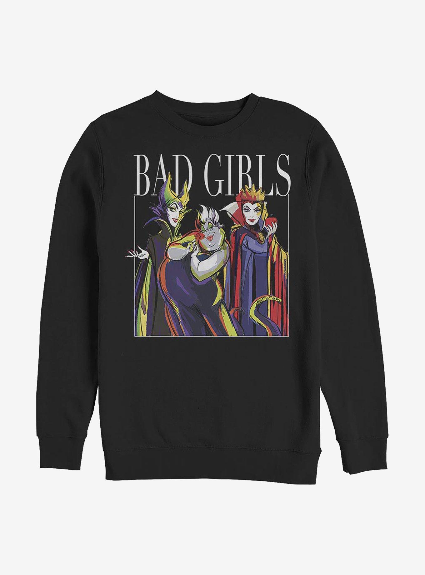 Disney Villains Bad Girls Pose Crew Sweatshirt, BLACK, hi-res