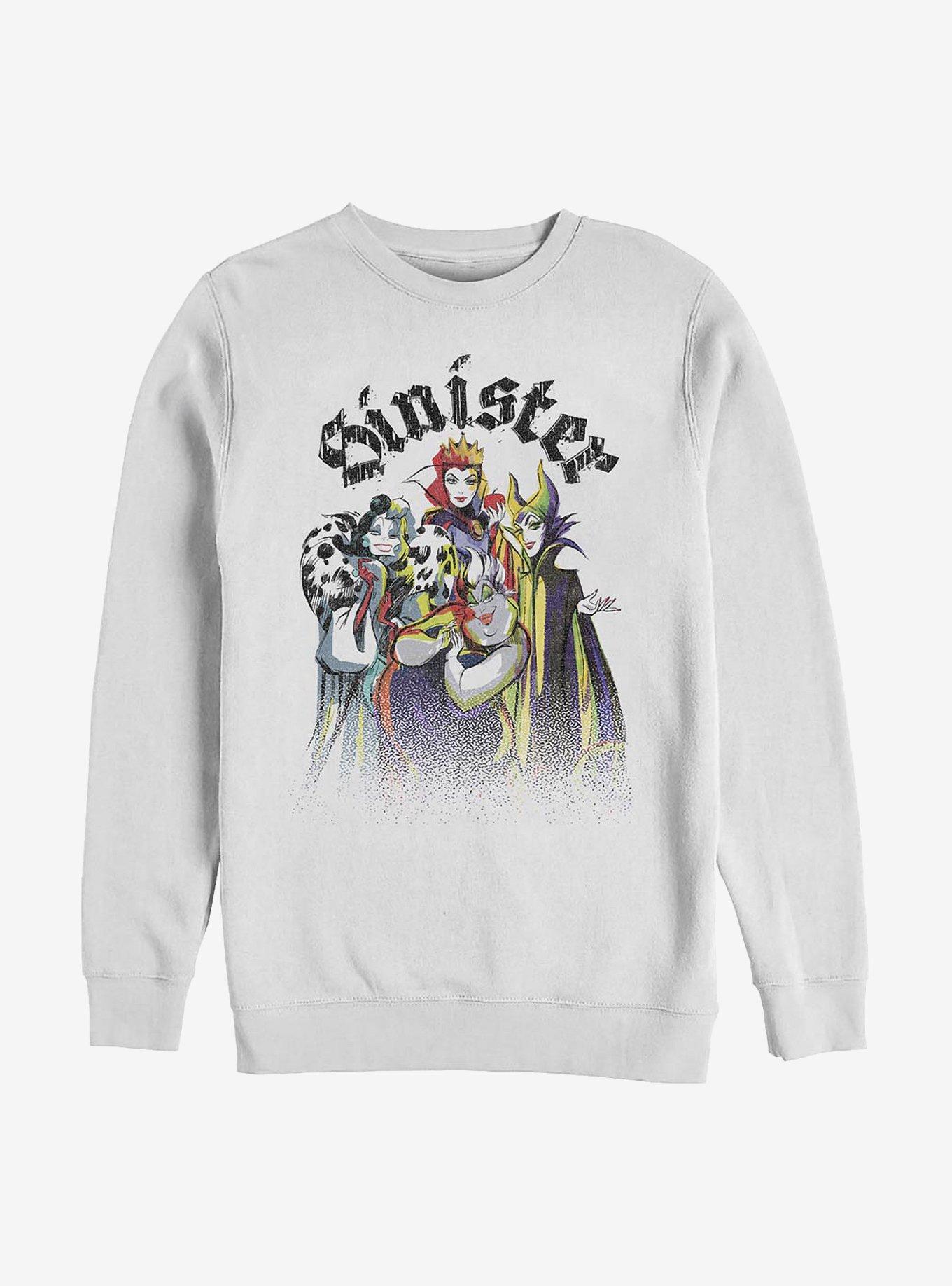 Disney Villains Sinister Crew Sweatshirt WHITE Hot Topic