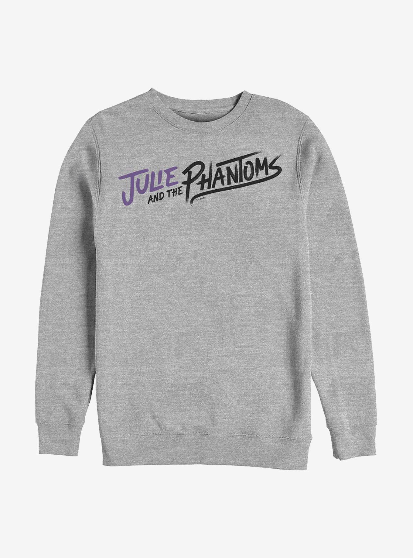 Julie And The Phantoms Curved Logo Crew Sweatshirt, ATH HTR, hi-res