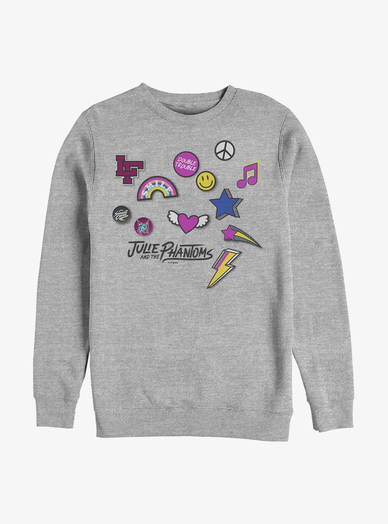 Julie And The Phantoms Icons Crew Sweatshirt, ATH HTR, hi-res