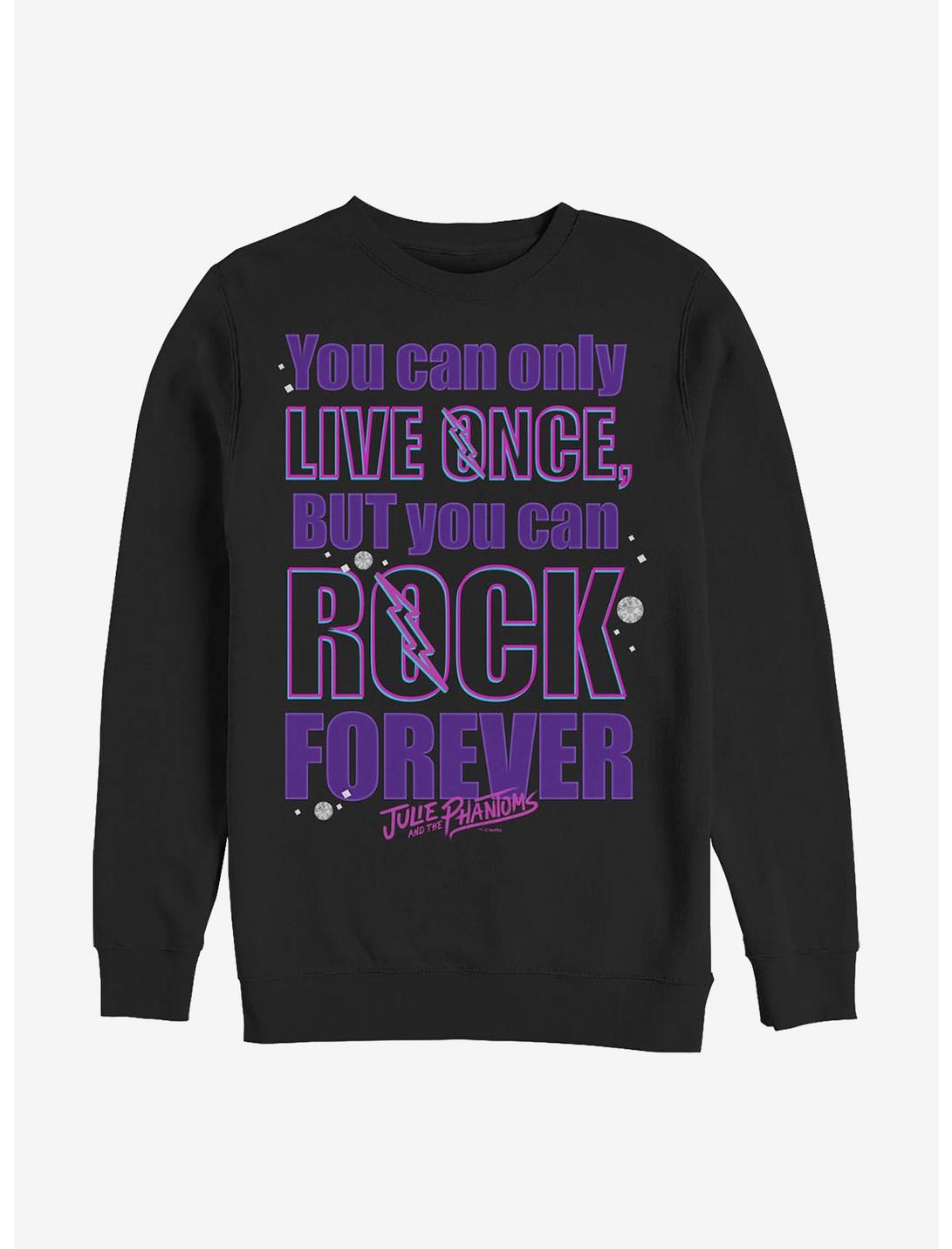Julie And The Phantoms Rock Forever Crew Sweatshirt, BLACK, hi-res