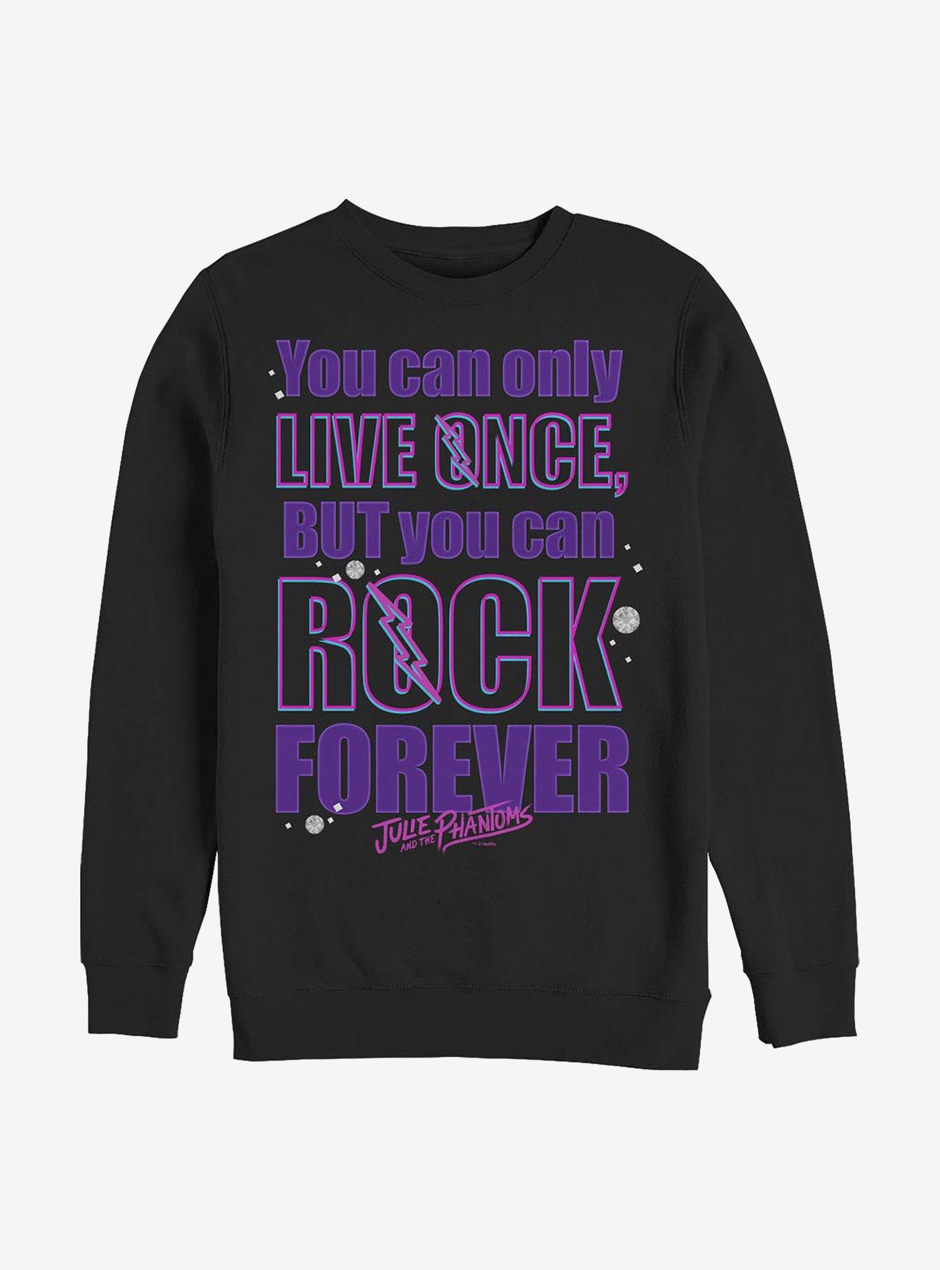 Julie And The Phantoms Rock Forever Crew Sweatshirt, BLACK, hi-res