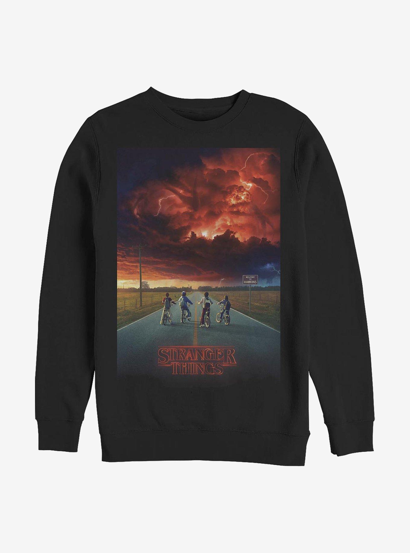 Stranger Things Demogorgon Cloud Poster Crew Sweatshirt, , hi-res
