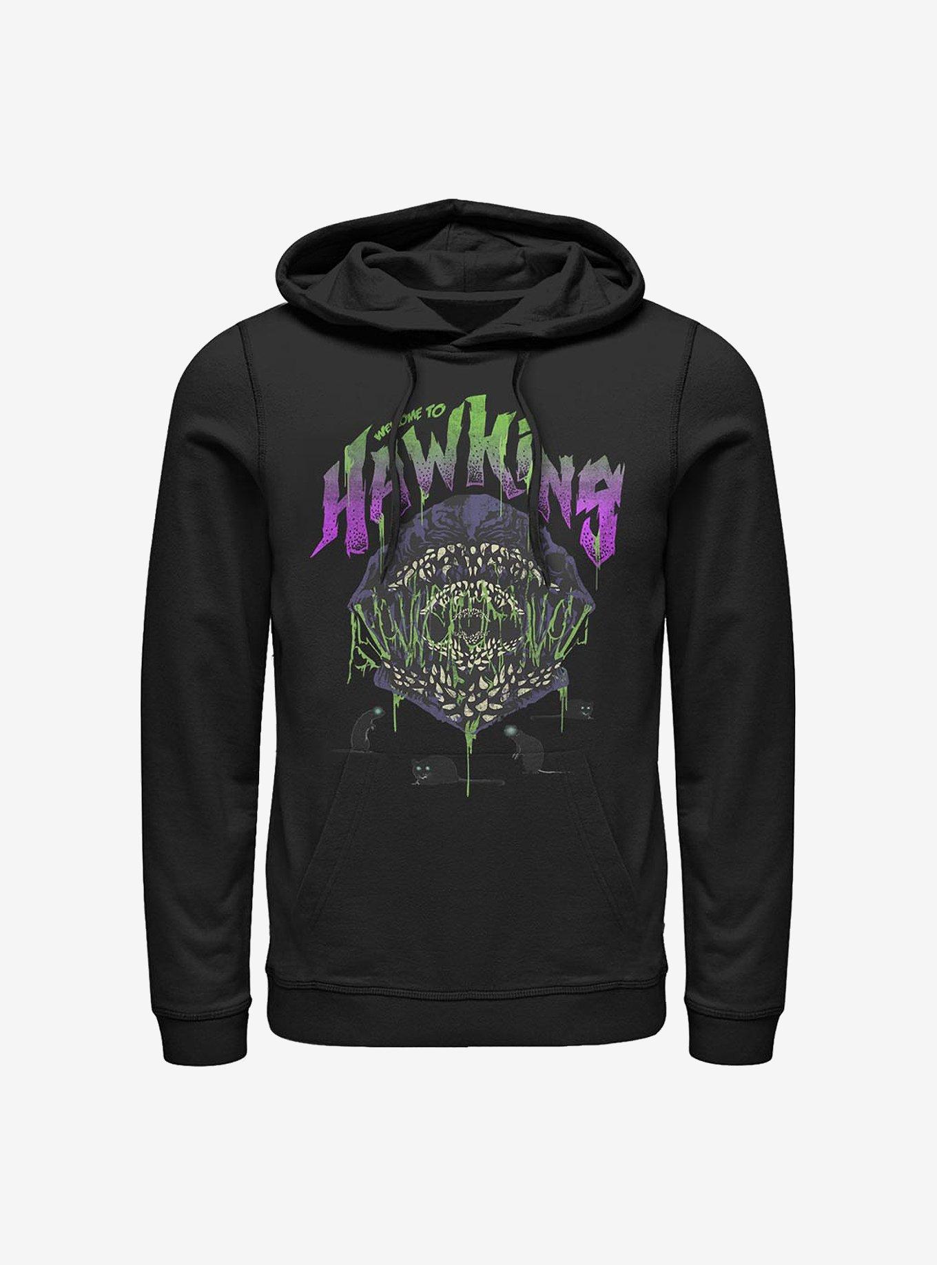 Stranger Things Welcome To Hawkins Hoodie, BLACK, hi-res