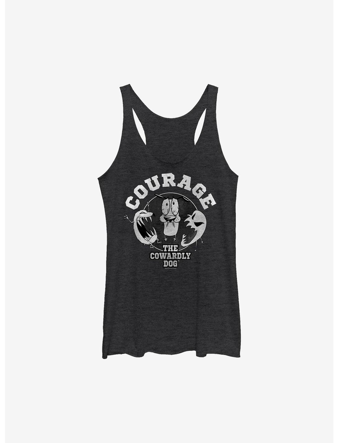 Courage The Cowardly Dog Courage Badge Womens Tank Top, BLK HTR, hi-res