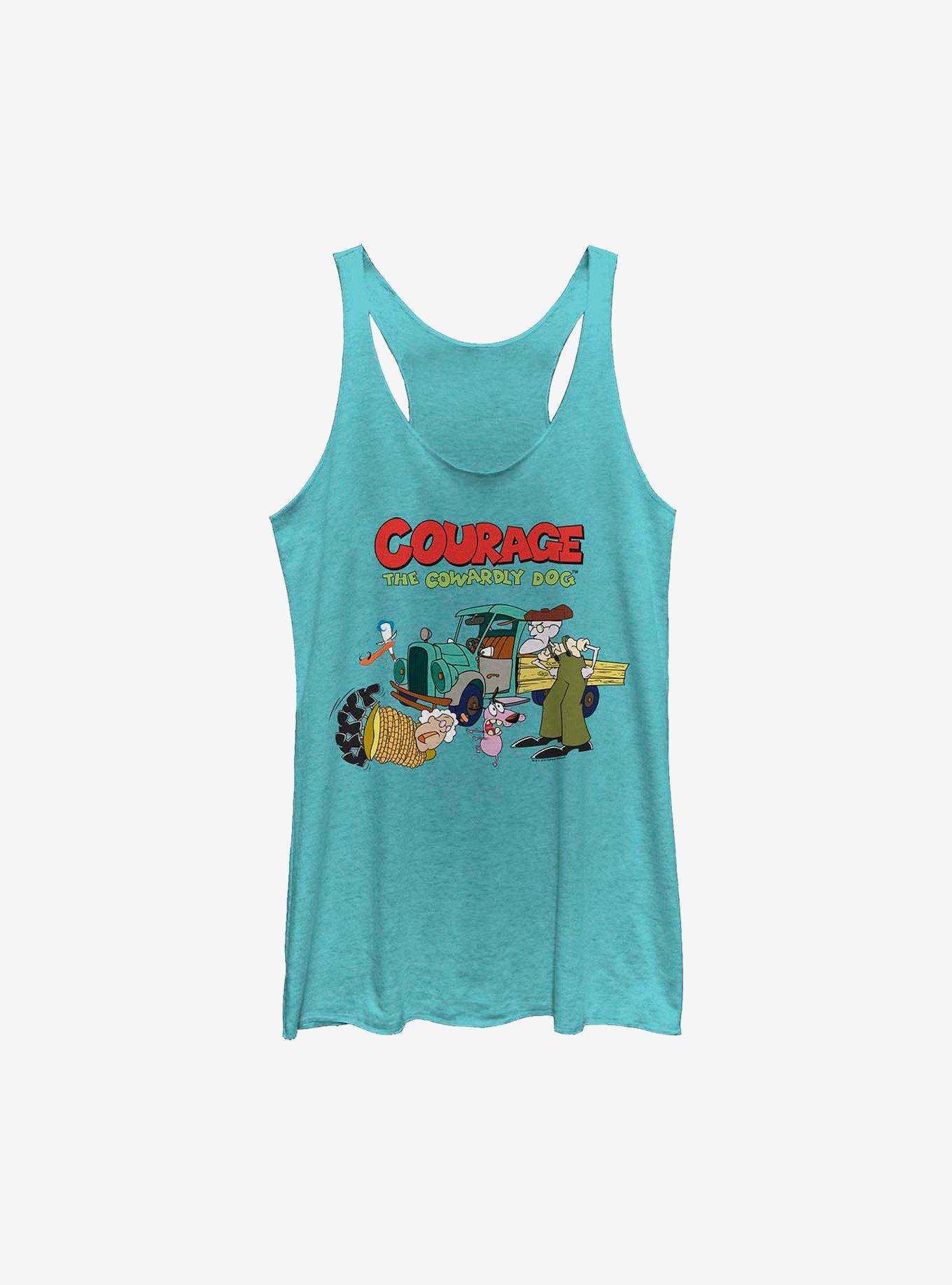 Courage The Cowardly Dog Logo Scene Womens Tank Top, , hi-res