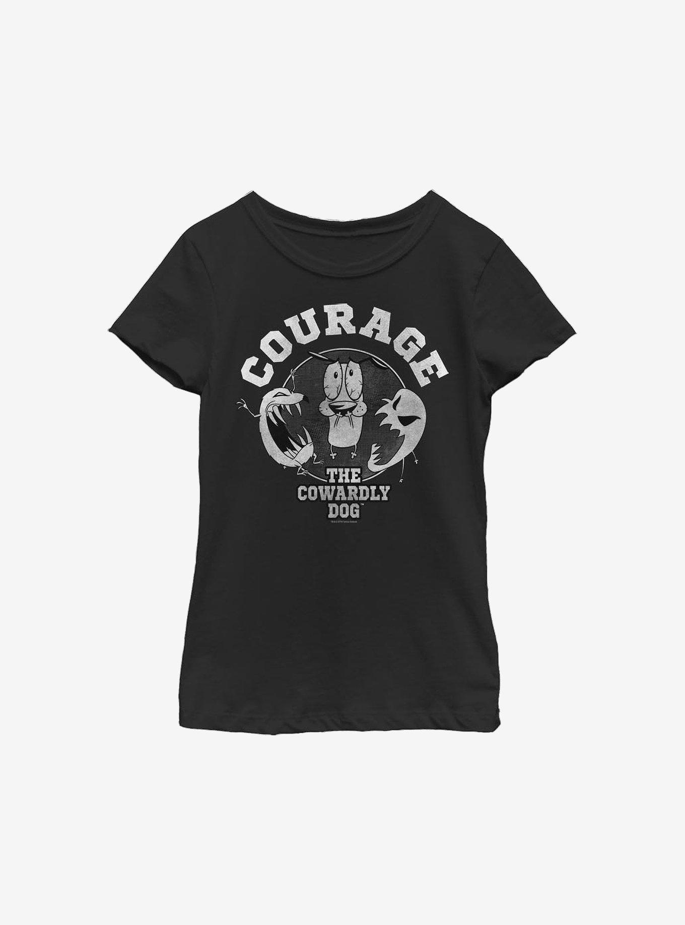 Courage The Cowardly Dog Courage Badge Youth Girls T-Shirt, , hi-res