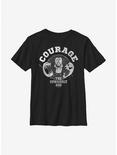 Courage The Cowardly Dog Courage Badge Youth T-Shirt, BLACK, hi-res