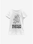 Steven Universe Believe In Steven Youth Girls T-Shirt, WHITE, hi-res