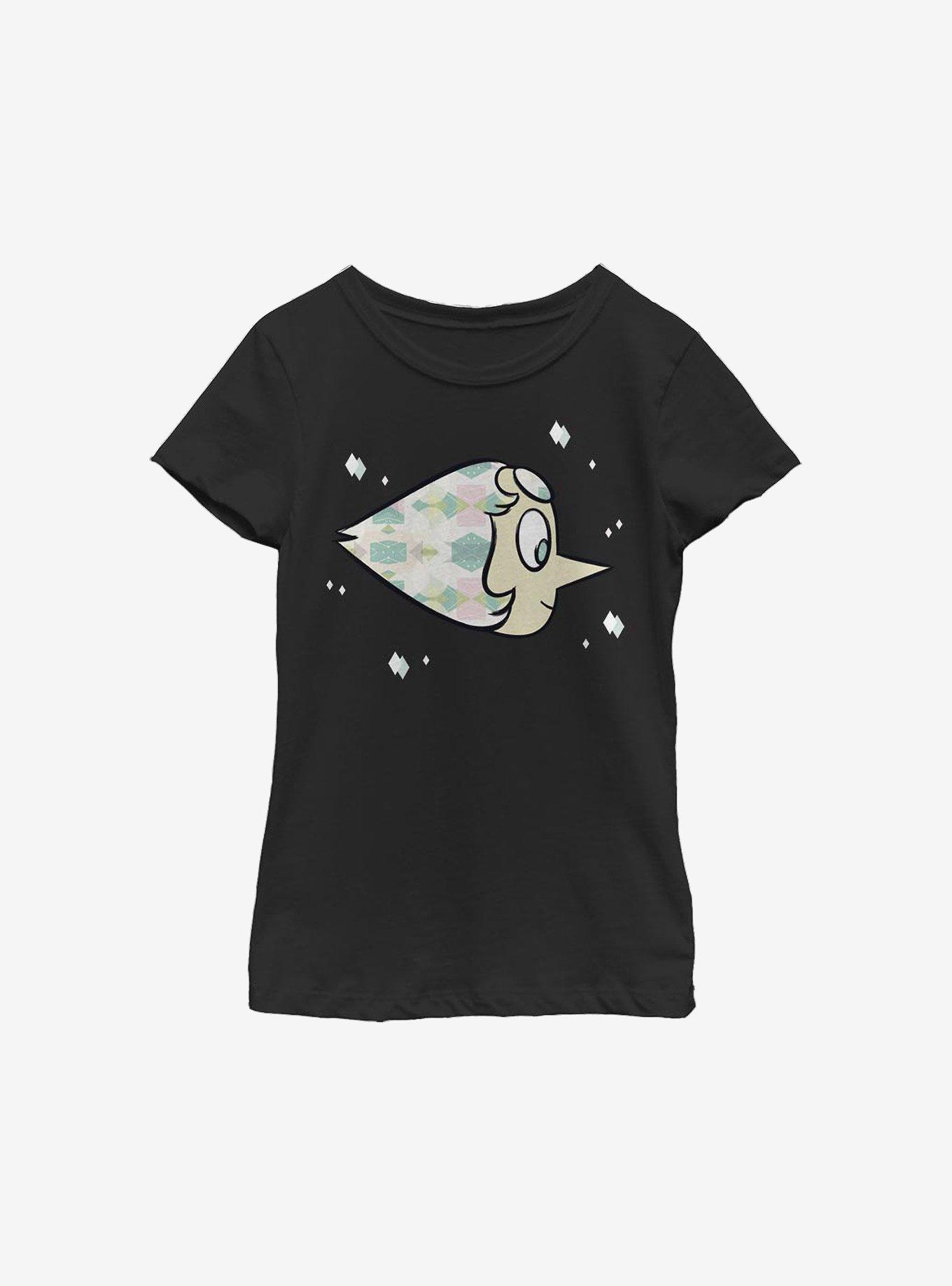 Steven Universe Pearl Head Youth Girls T-Shirt, BLACK, hi-res