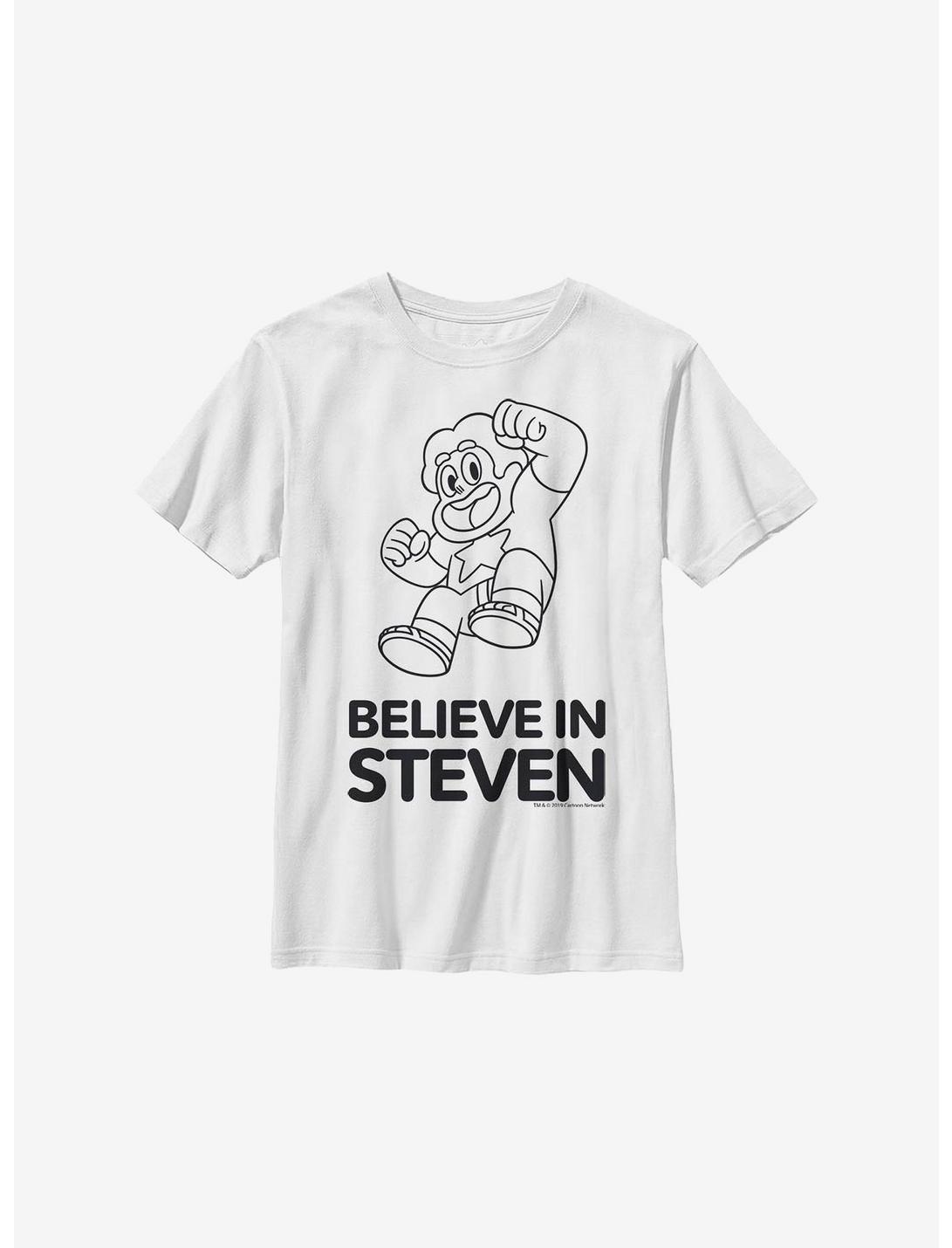 Steven Universe Believe In Steven Youth T-Shirt, WHITE, hi-res