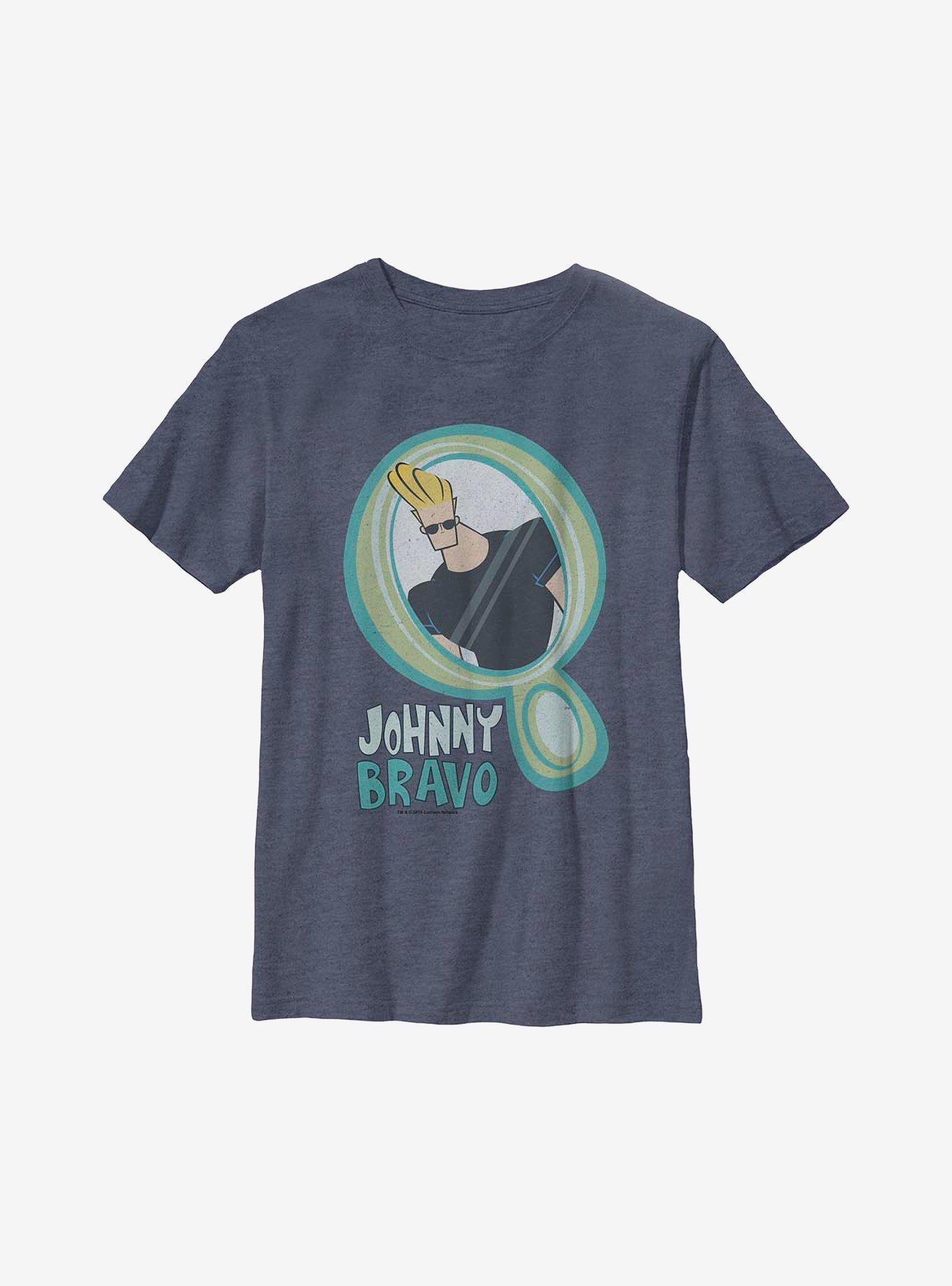 Johnny Bravo Looking Good Youth T-Shirt, NAVY HTR, hi-res