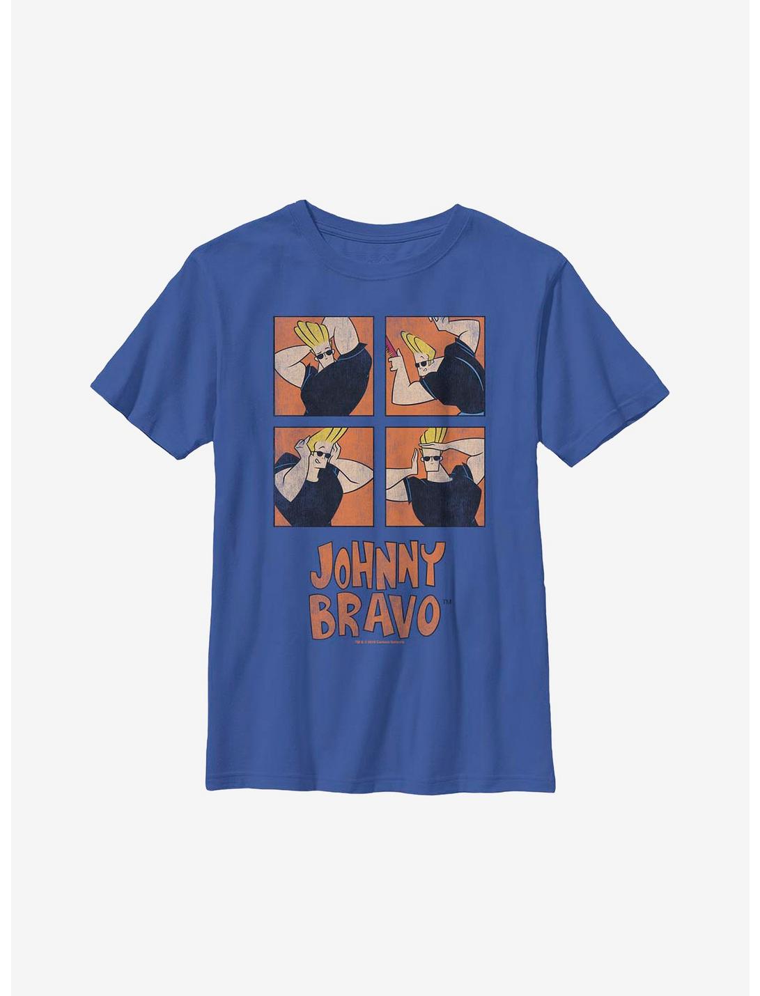 Johnny Bravo Many Faces Youth T-Shirt, ROYAL, hi-res