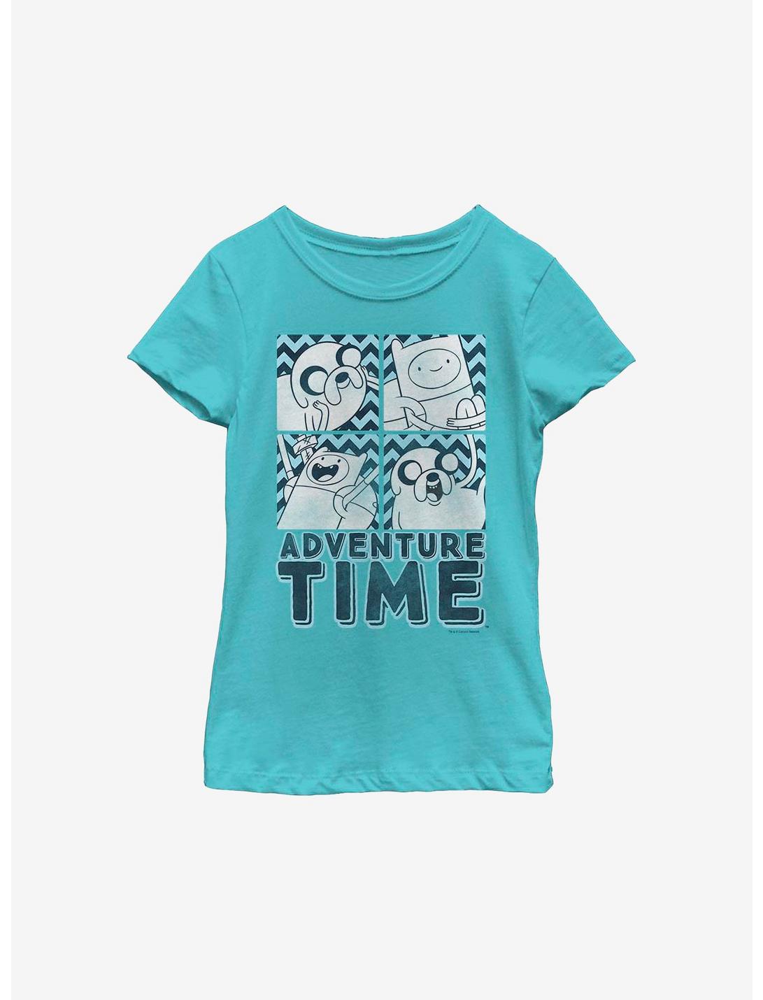 Adventure Time Box Faces Youth Girls T-Shirt, TAHI BLUE, hi-res