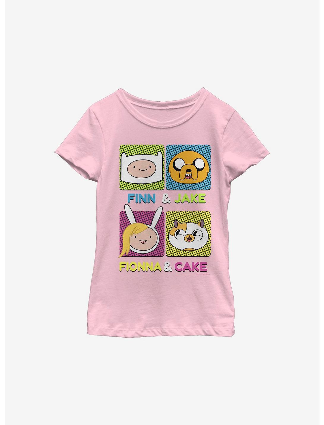 Adventure Time Finn Fionna Cake Jake Youth Girls T-Shirt, PINK, hi-res